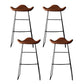 Industrial Style Metal Bar-stool Bucket Seat Sled Legs Counter Stool for Kitchen Bar Dark Brown 4 Piece Set Clearhalo 'Bar Furniture' 'Bar Stools' 'bar_stools' 'furn' 'furn_bar_stools' 'furniture_bar_stools' 'Kitchen & Dining Furniture' 'kitchen&dining_furn' 'kitchen' 'kitchen_furn' Furniture' 4620743