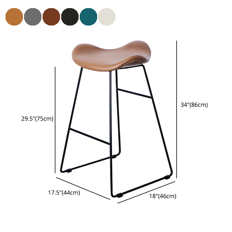 Industrial Style Metal Bar-stool Bucket Seat Sled Legs Counter Stool for Kitchen Bar Clearhalo 'Bar Furniture' 'Bar Stools' 'bar_stools' 'furn' 'furn_bar_stools' 'furniture_bar_stools' 'Kitchen & Dining Furniture' 'kitchen&dining_furn' 'kitchen' 'kitchen_furn' Furniture' 4620747