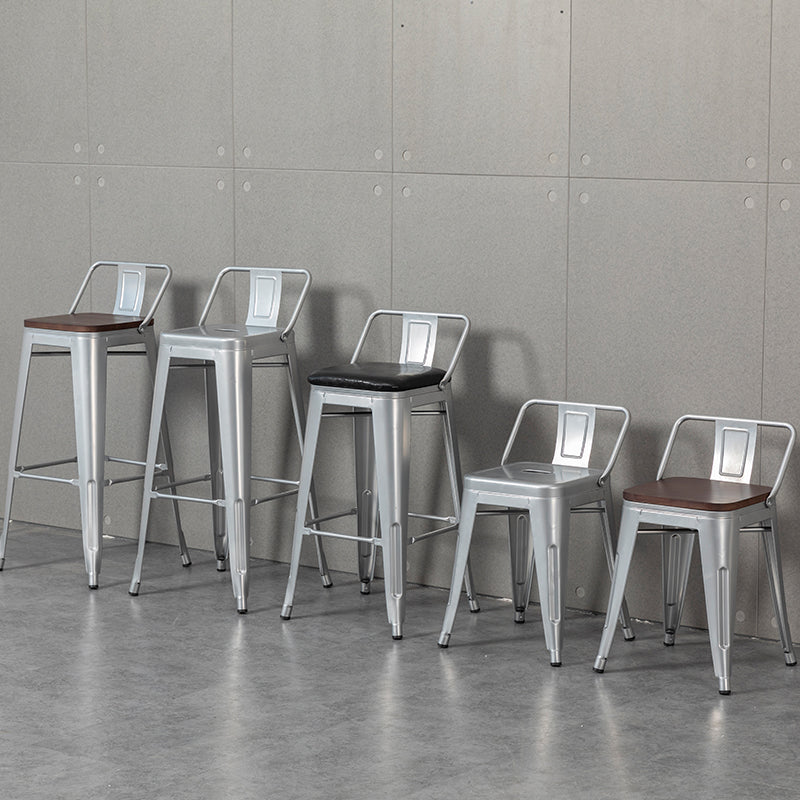 Industrial Style Metal Bar-stool Square Seat Counter Stool for Kitchen Bar Clearhalo 'Bar Furniture' 'Bar Stools' 'bar_stools' 'furn' 'furn_bar_stools' 'furniture_bar_stools' 'Kitchen & Dining Furniture' 'kitchen&dining_furn' 'kitchen' 'kitchen_furn' Furniture' 4620751