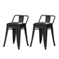 Industrial Style Metal Bar-stool Square Seat Counter Stool for Kitchen Bar Gloss Black 2 Piece Set Short Stool(18"H) Clearhalo 'Bar Furniture' 'Bar Stools' 'bar_stools' 'furn' 'furn_bar_stools' 'furniture_bar_stools' 'Kitchen & Dining Furniture' 'kitchen&dining_furn' 'kitchen' 'kitchen_furn' Furniture' 4620752