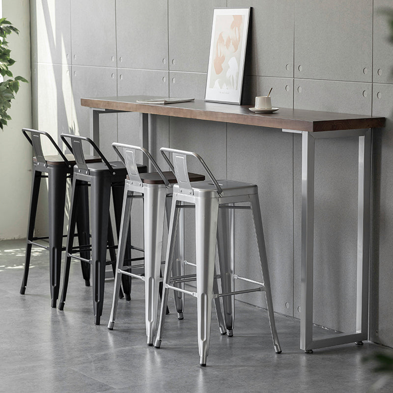 Industrial Style Metal Bar-stool Square Seat Counter Stool for Kitchen Bar Clearhalo 'Bar Furniture' 'Bar Stools' 'bar_stools' 'furn' 'furn_bar_stools' 'furniture_bar_stools' 'Kitchen & Dining Furniture' 'kitchen&dining_furn' 'kitchen' 'kitchen_furn' Furniture' 4620755