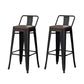 Industrial Style Metal Bar-stool Square Seat Counter Stool for Kitchen Bar Textured Black 2 Piece Set Bar Stool(30"H) Clearhalo 'Bar Furniture' 'Bar Stools' 'bar_stools' 'furn' 'furn_bar_stools' 'furniture_bar_stools' 'Kitchen & Dining Furniture' 'kitchen&dining_furn' 'kitchen' 'kitchen_furn' Furniture' 4620757
