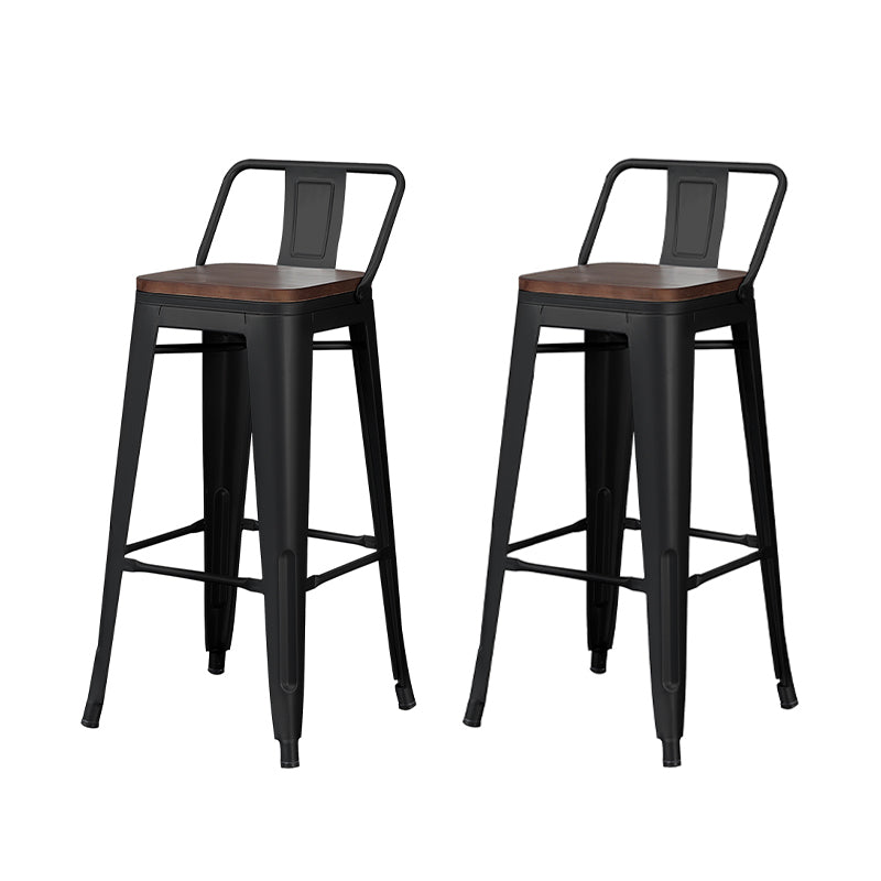 Industrial Style Metal Bar-stool Square Seat Counter Stool for Kitchen Bar Textured Black 2 Piece Set Bar Stool(30"H) Clearhalo 'Bar Furniture' 'Bar Stools' 'bar_stools' 'furn' 'furn_bar_stools' 'furniture_bar_stools' 'Kitchen & Dining Furniture' 'kitchen&dining_furn' 'kitchen' 'kitchen_furn' Furniture' 4620757