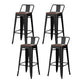 Industrial Style Metal Bar-stool Square Seat Counter Stool for Kitchen Bar Textured Black 4 Piece Set Bar Stool(30"H) Clearhalo 'Bar Furniture' 'Bar Stools' 'bar_stools' 'furn' 'furn_bar_stools' 'furniture_bar_stools' 'Kitchen & Dining Furniture' 'kitchen&dining_furn' 'kitchen' 'kitchen_furn' Furniture' 4620759