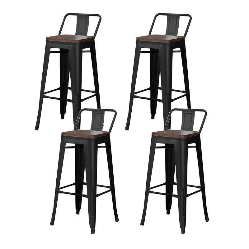 Industrial Style Metal Bar-stool Square Seat Counter Stool for Kitchen Bar Textured Black 4 Piece Set Bar Stool(30"H) Clearhalo 'Bar Furniture' 'Bar Stools' 'bar_stools' 'furn' 'furn_bar_stools' 'furniture_bar_stools' 'Kitchen & Dining Furniture' 'kitchen&dining_furn' 'kitchen' 'kitchen_furn' Furniture' 4620759