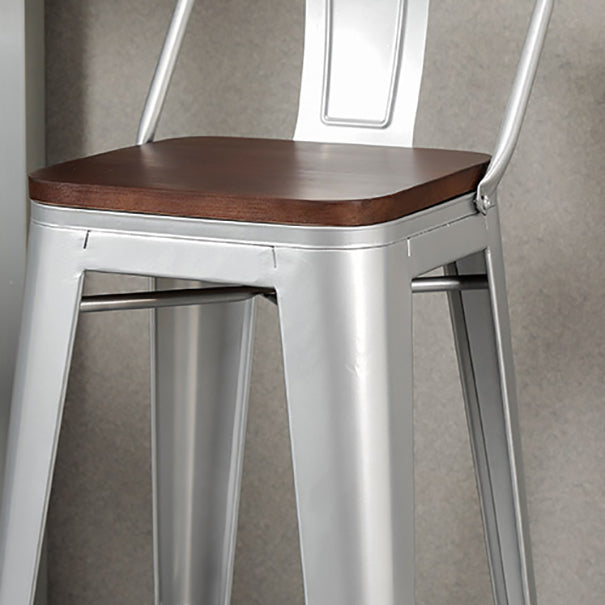 Industrial Style Metal Bar-stool Square Seat Counter Stool for Kitchen Bar Clearhalo 'Bar Furniture' 'Bar Stools' 'bar_stools' 'furn' 'furn_bar_stools' 'furniture_bar_stools' 'Kitchen & Dining Furniture' 'kitchen&dining_furn' 'kitchen' 'kitchen_furn' Furniture' 4620761
