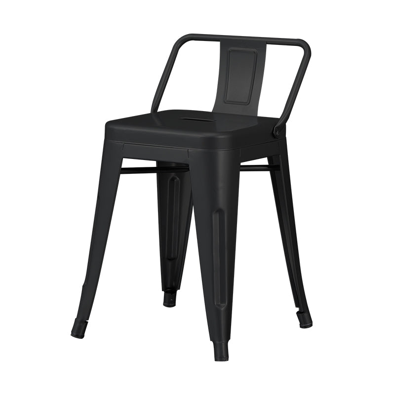 Industrial Style Metal Bar-stool Square Seat Counter Stool for Kitchen Bar Black 1 Piece Short Stool(18"H) Clearhalo 'Bar Furniture' 'Bar Stools' 'bar_stools' 'furn' 'furn_bar_stools' 'furniture_bar_stools' 'Kitchen & Dining Furniture' 'kitchen&dining_furn' 'kitchen' 'kitchen_furn' Furniture' 4620762