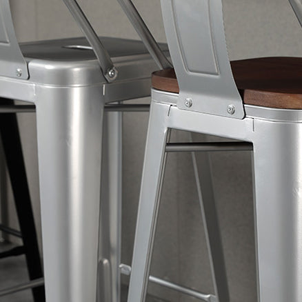 Industrial Style Metal Bar-stool Square Seat Counter Stool for Kitchen Bar Clearhalo 'Bar Furniture' 'Bar Stools' 'bar_stools' 'furn' 'furn_bar_stools' 'furniture_bar_stools' 'Kitchen & Dining Furniture' 'kitchen&dining_furn' 'kitchen' 'kitchen_furn' Furniture' 4620763