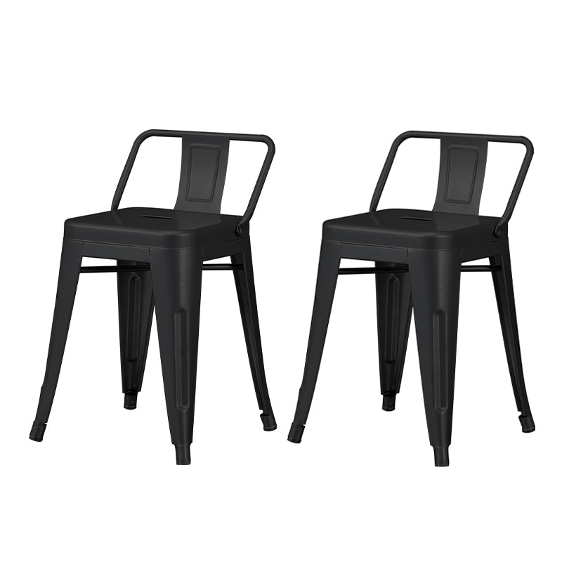 Industrial Style Metal Bar-stool Square Seat Counter Stool for Kitchen Bar Black 2 Piece Set Short Stool(18"H) Clearhalo 'Bar Furniture' 'Bar Stools' 'bar_stools' 'furn' 'furn_bar_stools' 'furniture_bar_stools' 'Kitchen & Dining Furniture' 'kitchen&dining_furn' 'kitchen' 'kitchen_furn' Furniture' 4620764