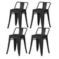 Industrial Style Metal Bar-stool Square Seat Counter Stool for Kitchen Bar Black 4 Piece Set Short Stool(18"H) Clearhalo 'Bar Furniture' 'Bar Stools' 'bar_stools' 'furn' 'furn_bar_stools' 'furniture_bar_stools' 'Kitchen & Dining Furniture' 'kitchen&dining_furn' 'kitchen' 'kitchen_furn' Furniture' 4620765