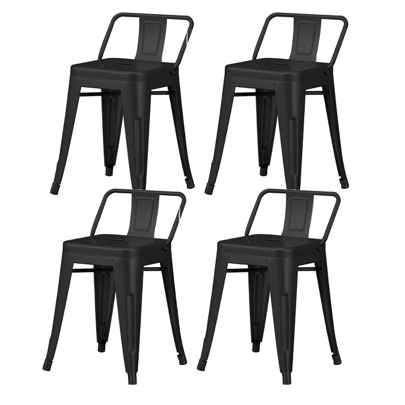 Industrial Style Metal Bar-stool Square Seat Counter Stool for Kitchen Bar Black 4 Piece Set Short Stool(18"H) Clearhalo 'Bar Furniture' 'Bar Stools' 'bar_stools' 'furn' 'furn_bar_stools' 'furniture_bar_stools' 'Kitchen & Dining Furniture' 'kitchen&dining_furn' 'kitchen' 'kitchen_furn' Furniture' 4620765