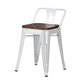 Industrial Style Metal Bar-stool Square Seat Counter Stool for Kitchen Bar Gloss White 1 Piece Short Stool(18"H) Clearhalo 'Bar Furniture' 'Bar Stools' 'bar_stools' 'furn' 'furn_bar_stools' 'furniture_bar_stools' 'Kitchen & Dining Furniture' 'kitchen&dining_furn' 'kitchen' 'kitchen_furn' Furniture' 4620767