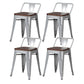 Industrial Style Metal Bar-stool Square Seat Counter Stool for Kitchen Bar Light Silver 4 Piece Set Short Stool(18"H) Clearhalo 'Bar Furniture' 'Bar Stools' 'bar_stools' 'furn' 'furn_bar_stools' 'furniture_bar_stools' 'Kitchen & Dining Furniture' 'kitchen&dining_furn' 'kitchen' 'kitchen_furn' Furniture' 4620777