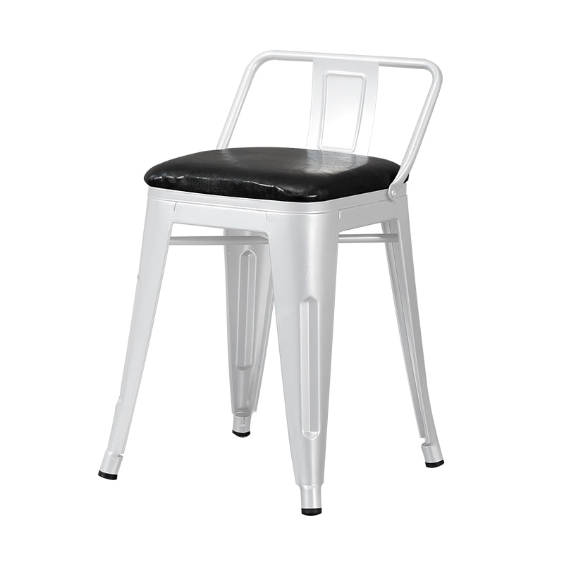 Industrial Style Metal Bar-stool Square Seat Counter Stool for Kitchen Bar White 1 Piece Short Stool(18"H) Clearhalo 'Bar Furniture' 'Bar Stools' 'bar_stools' 'furn' 'furn_bar_stools' 'furniture_bar_stools' 'Kitchen & Dining Furniture' 'kitchen&dining_furn' 'kitchen' 'kitchen_furn' Furniture' 4620779