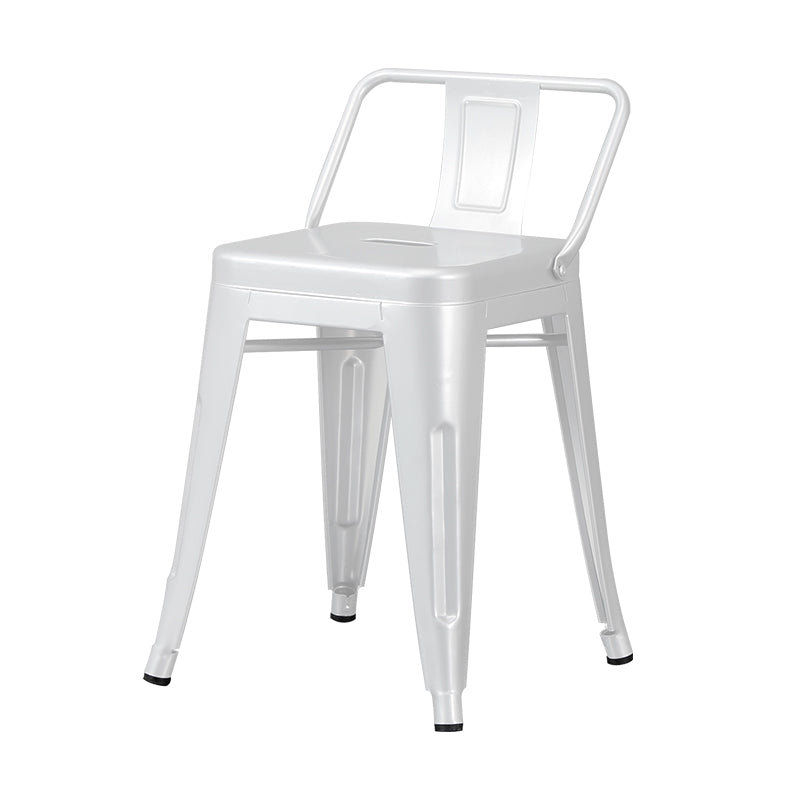 Industrial Style Metal Bar-stool Square Seat Counter Stool for Kitchen Bar Textured White 1 Piece Short Stool(18"H) Clearhalo 'Bar Furniture' 'Bar Stools' 'bar_stools' 'furn' 'furn_bar_stools' 'furniture_bar_stools' 'Kitchen & Dining Furniture' 'kitchen&dining_furn' 'kitchen' 'kitchen_furn' Furniture' 4620782