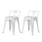 Industrial Style Metal Bar-stool Square Seat Counter Stool for Kitchen Bar Textured White 2 Piece Set Short Stool(18"H) Clearhalo 'Bar Furniture' 'Bar Stools' 'bar_stools' 'furn' 'furn_bar_stools' 'furniture_bar_stools' 'Kitchen & Dining Furniture' 'kitchen&dining_furn' 'kitchen' 'kitchen_furn' Furniture' 4620783