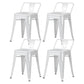 Industrial Style Metal Bar-stool Square Seat Counter Stool for Kitchen Bar Textured White 4 Piece Set Short Stool(18"H) Clearhalo 'Bar Furniture' 'Bar Stools' 'bar_stools' 'furn' 'furn_bar_stools' 'furniture_bar_stools' 'Kitchen & Dining Furniture' 'kitchen&dining_furn' 'kitchen' 'kitchen_furn' Furniture' 4620784