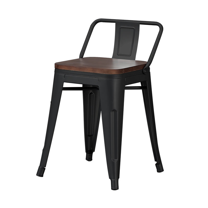 Industrial Style Metal Bar-stool Square Seat Counter Stool for Kitchen Bar Textured Black 1 Piece Short Stool(18"H) Clearhalo 'Bar Furniture' 'Bar Stools' 'bar_stools' 'furn' 'furn_bar_stools' 'furniture_bar_stools' 'Kitchen & Dining Furniture' 'kitchen&dining_furn' 'kitchen' 'kitchen_furn' Furniture' 4620785