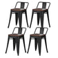 Industrial Style Metal Bar-stool Square Seat Counter Stool for Kitchen Bar Textured Black 4 Piece Set Short Stool(18"H) Clearhalo 'Bar Furniture' 'Bar Stools' 'bar_stools' 'furn' 'furn_bar_stools' 'furniture_bar_stools' 'Kitchen & Dining Furniture' 'kitchen&dining_furn' 'kitchen' 'kitchen_furn' Furniture' 4620787