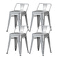 Industrial Style Metal Bar-stool Square Seat Counter Stool for Kitchen Bar Textured Silver 4 Piece Set Short Stool(18"H) Clearhalo 'Bar Furniture' 'Bar Stools' 'bar_stools' 'furn' 'furn_bar_stools' 'furniture_bar_stools' 'Kitchen & Dining Furniture' 'kitchen&dining_furn' 'kitchen' 'kitchen_furn' Furniture' 4620793