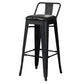 Industrial Style Metal Bar-stool Square Seat Counter Stool for Kitchen Bar Gloss Black 1 Piece Bar Stool(30"H) Clearhalo 'Bar Furniture' 'Bar Stools' 'bar_stools' 'furn' 'furn_bar_stools' 'furniture_bar_stools' 'Kitchen & Dining Furniture' 'kitchen&dining_furn' 'kitchen' 'kitchen_furn' Furniture' 4620794