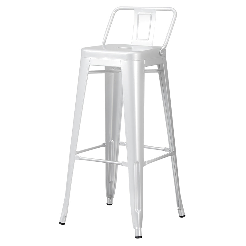 Industrial Style Metal Bar-stool Square Seat Counter Stool for Kitchen Bar Textured White 1 Piece Bar Stool(30"H) Clearhalo 'Bar Furniture' 'Bar Stools' 'bar_stools' 'furn' 'furn_bar_stools' 'furniture_bar_stools' 'Kitchen & Dining Furniture' 'kitchen&dining_furn' 'kitchen' 'kitchen_furn' Furniture' 4620797