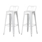 Industrial Style Metal Bar-stool Square Seat Counter Stool for Kitchen Bar Textured White 2 Piece Set Bar Stool(30"H) Clearhalo 'Bar Furniture' 'Bar Stools' 'bar_stools' 'furn' 'furn_bar_stools' 'furniture_bar_stools' 'Kitchen & Dining Furniture' 'kitchen&dining_furn' 'kitchen' 'kitchen_furn' Furniture' 4620798