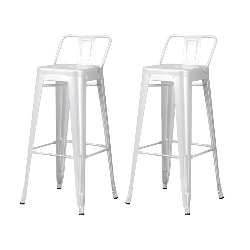 Industrial Style Metal Bar-stool Square Seat Counter Stool for Kitchen Bar Textured White 2 Piece Set Bar Stool(30"H) Clearhalo 'Bar Furniture' 'Bar Stools' 'bar_stools' 'furn' 'furn_bar_stools' 'furniture_bar_stools' 'Kitchen & Dining Furniture' 'kitchen&dining_furn' 'kitchen' 'kitchen_furn' Furniture' 4620798