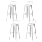 Industrial Style Metal Bar-stool Square Seat Counter Stool for Kitchen Bar Textured White 4 Piece Set Bar Stool(30"H) Clearhalo 'Bar Furniture' 'Bar Stools' 'bar_stools' 'furn' 'furn_bar_stools' 'furniture_bar_stools' 'Kitchen & Dining Furniture' 'kitchen&dining_furn' 'kitchen' 'kitchen_furn' Furniture' 4620799