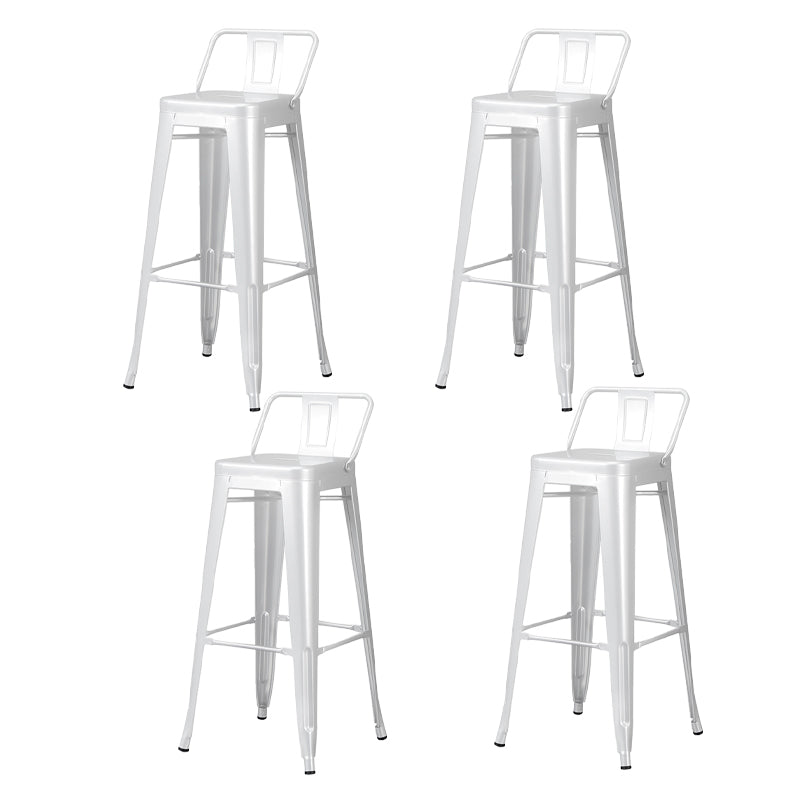 Industrial Style Metal Bar-stool Square Seat Counter Stool for Kitchen Bar Textured White 4 Piece Set Bar Stool(30"H) Clearhalo 'Bar Furniture' 'Bar Stools' 'bar_stools' 'furn' 'furn_bar_stools' 'furniture_bar_stools' 'Kitchen & Dining Furniture' 'kitchen&dining_furn' 'kitchen' 'kitchen_furn' Furniture' 4620799