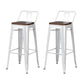 Industrial Style Metal Bar-stool Square Seat Counter Stool for Kitchen Bar Gloss White 2 Piece Set Bar Stool(30"H) Clearhalo 'Bar Furniture' 'Bar Stools' 'bar_stools' 'furn' 'furn_bar_stools' 'furniture_bar_stools' 'Kitchen & Dining Furniture' 'kitchen&dining_furn' 'kitchen' 'kitchen_furn' Furniture' 4620801