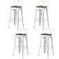 Industrial Style Metal Bar-stool Square Seat Counter Stool for Kitchen Bar Gloss White 4 Piece Set Bar Stool(30"H) Clearhalo 'Bar Furniture' 'Bar Stools' 'bar_stools' 'furn' 'furn_bar_stools' 'furniture_bar_stools' 'Kitchen & Dining Furniture' 'kitchen&dining_furn' 'kitchen' 'kitchen_furn' Furniture' 4620802