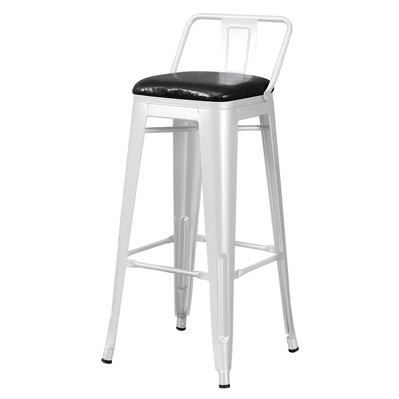 Industrial Style Metal Bar-stool Square Seat Counter Stool for Kitchen Bar White 1 Piece Bar Stool(30"H) Clearhalo 'Bar Furniture' 'Bar Stools' 'bar_stools' 'furn' 'furn_bar_stools' 'furniture_bar_stools' 'Kitchen & Dining Furniture' 'kitchen&dining_furn' 'kitchen' 'kitchen_furn' Furniture' 4620803