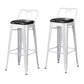 Industrial Style Metal Bar-stool Square Seat Counter Stool for Kitchen Bar White 2 Piece Set Bar Stool(30"H) Clearhalo 'Bar Furniture' 'Bar Stools' 'bar_stools' 'furn' 'furn_bar_stools' 'furniture_bar_stools' 'Kitchen & Dining Furniture' 'kitchen&dining_furn' 'kitchen' 'kitchen_furn' Furniture' 4620804