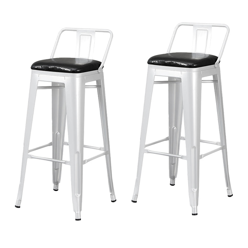 Industrial Style Metal Bar-stool Square Seat Counter Stool for Kitchen Bar White 2 Piece Set Bar Stool(30"H) Clearhalo 'Bar Furniture' 'Bar Stools' 'bar_stools' 'furn' 'furn_bar_stools' 'furniture_bar_stools' 'Kitchen & Dining Furniture' 'kitchen&dining_furn' 'kitchen' 'kitchen_furn' Furniture' 4620804