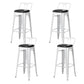 Industrial Style Metal Bar-stool Square Seat Counter Stool for Kitchen Bar White 4 Piece Set Bar Stool(30"H) Clearhalo 'Bar Furniture' 'Bar Stools' 'bar_stools' 'furn' 'furn_bar_stools' 'furniture_bar_stools' 'Kitchen & Dining Furniture' 'kitchen&dining_furn' 'kitchen' 'kitchen_furn' Furniture' 4620805