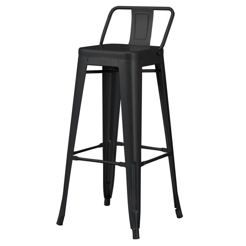 Industrial Style Metal Bar-stool Square Seat Counter Stool for Kitchen Bar Black 1 Piece Bar Stool(30"H) Clearhalo 'Bar Furniture' 'Bar Stools' 'bar_stools' 'furn' 'furn_bar_stools' 'furniture_bar_stools' 'Kitchen & Dining Furniture' 'kitchen&dining_furn' 'kitchen' 'kitchen_furn' Furniture' 4620806