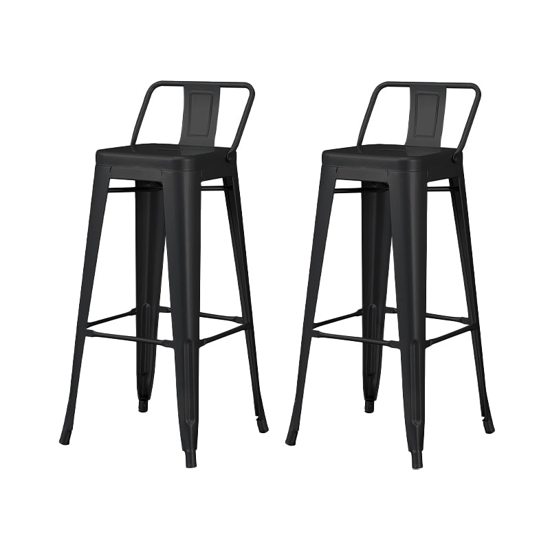 Industrial Style Metal Bar-stool Square Seat Counter Stool for Kitchen Bar Black 2 Piece Set Bar Stool(30"H) Clearhalo 'Bar Furniture' 'Bar Stools' 'bar_stools' 'furn' 'furn_bar_stools' 'furniture_bar_stools' 'Kitchen & Dining Furniture' 'kitchen&dining_furn' 'kitchen' 'kitchen_furn' Furniture' 4620807