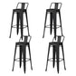 Industrial Style Metal Bar-stool Square Seat Counter Stool for Kitchen Bar Black 4 Piece Set Bar Stool(30"H) Clearhalo 'Bar Furniture' 'Bar Stools' 'bar_stools' 'furn' 'furn_bar_stools' 'furniture_bar_stools' 'Kitchen & Dining Furniture' 'kitchen&dining_furn' 'kitchen' 'kitchen_furn' Furniture' 4620808