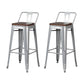 Industrial Style Metal Bar-stool Square Seat Counter Stool for Kitchen Bar Light Silver 2 Piece Set Bar Stool(30"H) Clearhalo 'Bar Furniture' 'Bar Stools' 'bar_stools' 'furn' 'furn_bar_stools' 'furniture_bar_stools' 'Kitchen & Dining Furniture' 'kitchen&dining_furn' 'kitchen' 'kitchen_furn' Furniture' 4620810