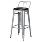 Industrial Style Metal Bar-stool Square Seat Counter Stool for Kitchen Bar Silver 1 Piece Bar Stool(30"H) Clearhalo 'Bar Furniture' 'Bar Stools' 'bar_stools' 'furn' 'furn_bar_stools' 'furniture_bar_stools' 'Kitchen & Dining Furniture' 'kitchen&dining_furn' 'kitchen' 'kitchen_furn' Furniture' 4620812