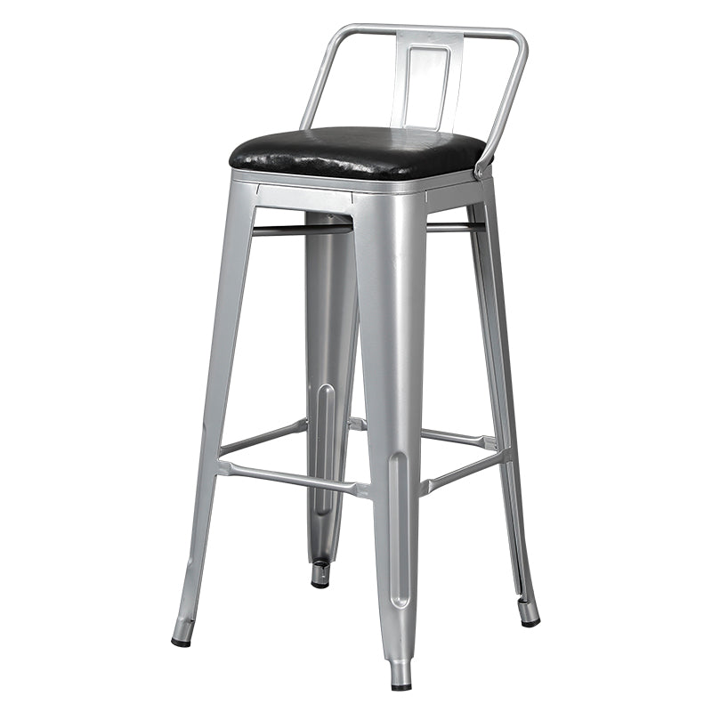 Industrial Style Metal Bar-stool Square Seat Counter Stool for Kitchen Bar Silver 1 Piece Bar Stool(30"H) Clearhalo 'Bar Furniture' 'Bar Stools' 'bar_stools' 'furn' 'furn_bar_stools' 'furniture_bar_stools' 'Kitchen & Dining Furniture' 'kitchen&dining_furn' 'kitchen' 'kitchen_furn' Furniture' 4620812
