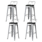 Industrial Style Metal Bar-stool Square Seat Counter Stool for Kitchen Bar Silver 4 Piece Set Bar Stool(30"H) Clearhalo 'Bar Furniture' 'Bar Stools' 'bar_stools' 'furn' 'furn_bar_stools' 'furniture_bar_stools' 'Kitchen & Dining Furniture' 'kitchen&dining_furn' 'kitchen' 'kitchen_furn' Furniture' 4620814