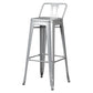 Industrial Style Metal Bar-stool Square Seat Counter Stool for Kitchen Bar Textured Silver 1 Piece Bar Stool(30"H) Clearhalo 'Bar Furniture' 'Bar Stools' 'bar_stools' 'furn' 'furn_bar_stools' 'furniture_bar_stools' 'Kitchen & Dining Furniture' 'kitchen&dining_furn' 'kitchen' 'kitchen_furn' Furniture' 4620815