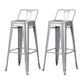 Industrial Style Metal Bar-stool Square Seat Counter Stool for Kitchen Bar Textured Silver 2 Piece Set Bar Stool(30"H) Clearhalo 'Bar Furniture' 'Bar Stools' 'bar_stools' 'furn' 'furn_bar_stools' 'furniture_bar_stools' 'Kitchen & Dining Furniture' 'kitchen&dining_furn' 'kitchen' 'kitchen_furn' Furniture' 4620816