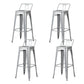 Industrial Style Metal Bar-stool Square Seat Counter Stool for Kitchen Bar Textured Silver 4 Piece Set Bar Stool(30"H) Clearhalo 'Bar Furniture' 'Bar Stools' 'bar_stools' 'furn' 'furn_bar_stools' 'furniture_bar_stools' 'Kitchen & Dining Furniture' 'kitchen&dining_furn' 'kitchen' 'kitchen_furn' Furniture' 4620817