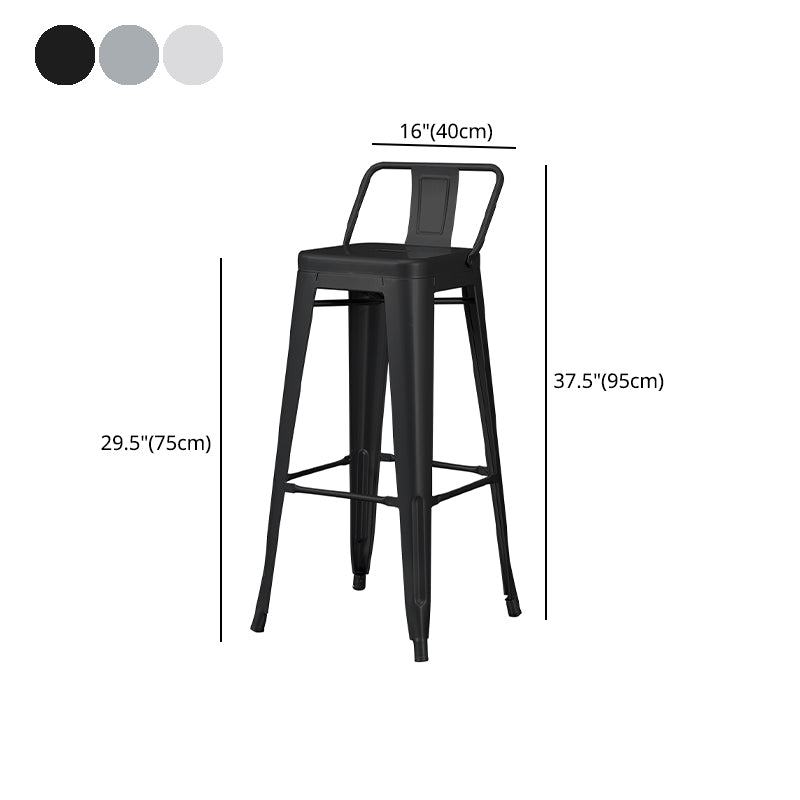 Industrial Style Metal Bar-stool Square Seat Counter Stool for Kitchen Bar Clearhalo 'Bar Furniture' 'Bar Stools' 'bar_stools' 'furn' 'furn_bar_stools' 'furniture_bar_stools' 'Kitchen & Dining Furniture' 'kitchen&dining_furn' 'kitchen' 'kitchen_furn' Furniture' 4620818