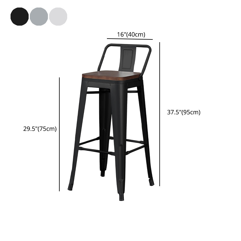 Industrial Style Metal Bar-stool Square Seat Counter Stool for Kitchen Bar Clearhalo 'Bar Furniture' 'Bar Stools' 'bar_stools' 'furn' 'furn_bar_stools' 'furniture_bar_stools' 'Kitchen & Dining Furniture' 'kitchen&dining_furn' 'kitchen' 'kitchen_furn' Furniture' 4620822