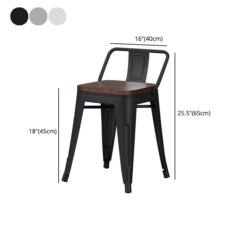 Industrial Style Metal Bar-stool Square Seat Counter Stool for Kitchen Bar Clearhalo 'Bar Furniture' 'Bar Stools' 'bar_stools' 'furn' 'furn_bar_stools' 'furniture_bar_stools' 'Kitchen & Dining Furniture' 'kitchen&dining_furn' 'kitchen' 'kitchen_furn' Furniture' 4620823