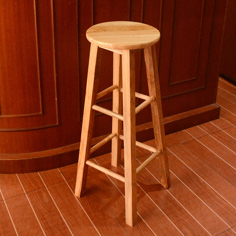 Modern Armless Backless Counter Stool Wood Bar Stool with Wooden Seat and Pedal Bar Stool(31"H) Clearhalo 'Bar Furniture' 'Bar Stools' 'bar_stools' 'furn' 'furn_bar_stools' 'furniture_bar_stools' 'Kitchen & Dining Furniture' 'kitchen&dining_furn' 'kitchen' 'kitchen_furn' Furniture' 4620825